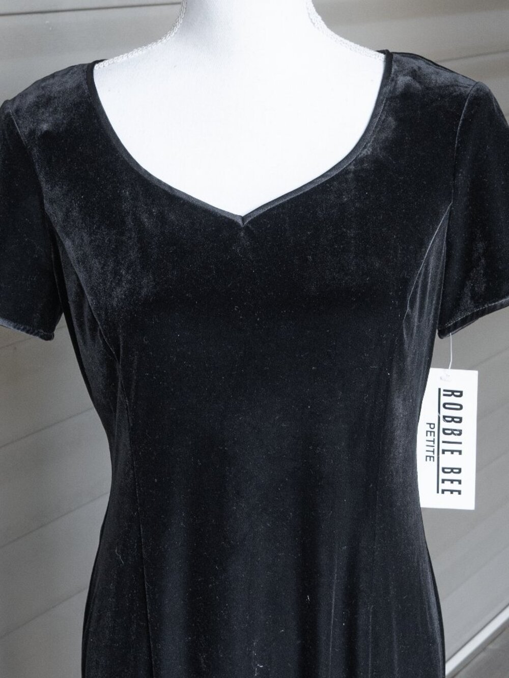 Y2k Black Velvet Dress Witchy WhimsiGoth Phoebe Buffay Velour Body Con Maxi - Picture 5 of 14